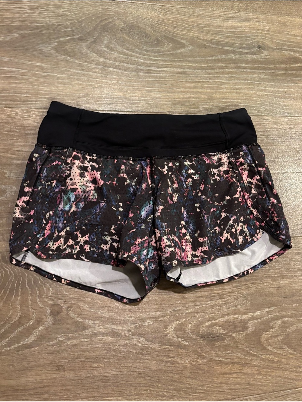 lululemon athletica Black Abstract Print Athletic Shorts